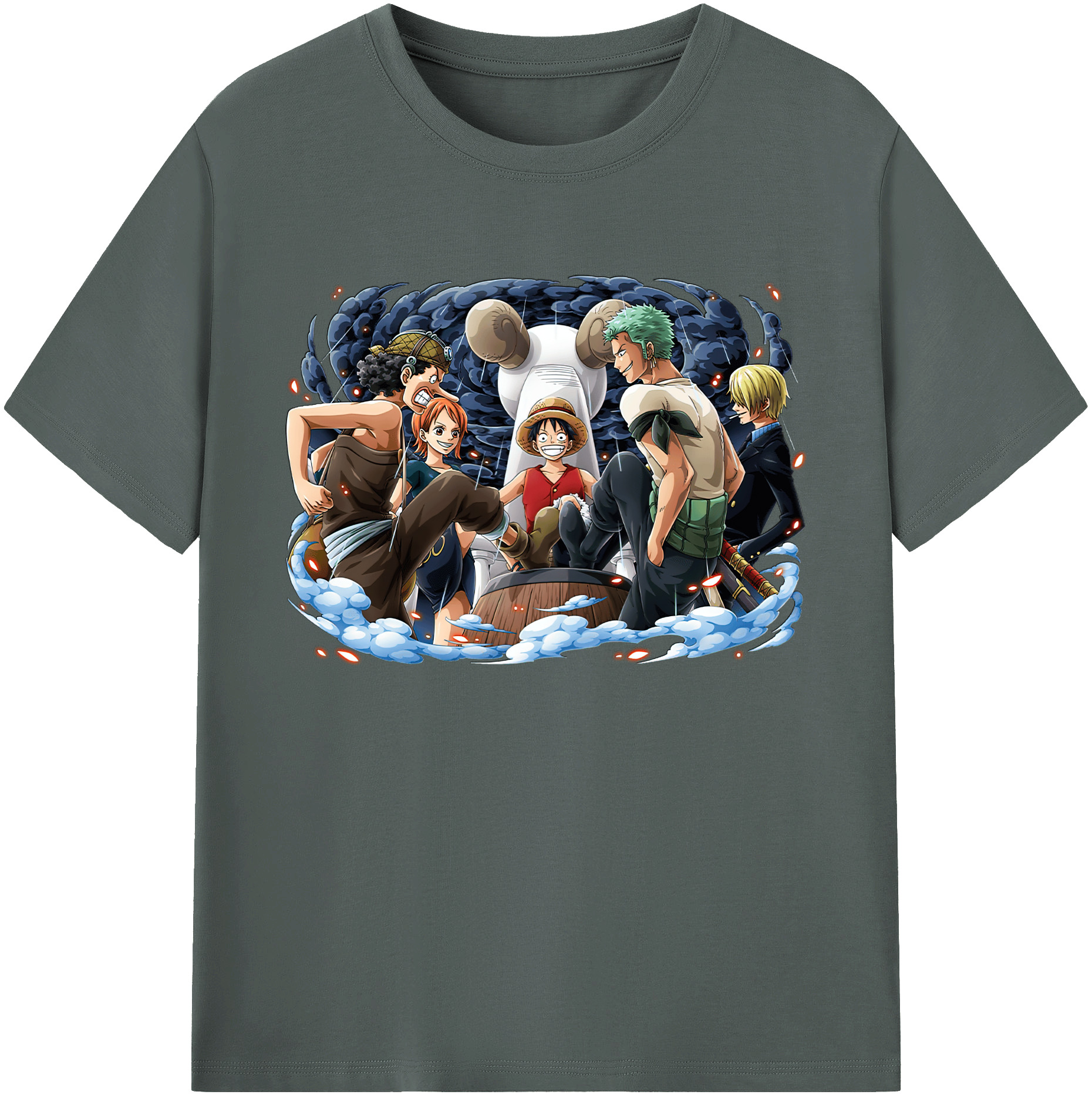 ワンピース モンキー・D・ルフィ ONE PIECE Monkey D. Luffy 綿100％ メンズ半袖Tシャツ｜肌触りやわらか＆通気性